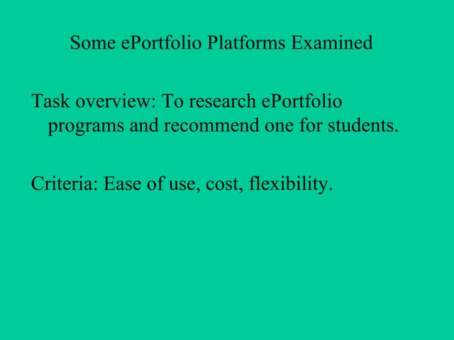 Eportfolios