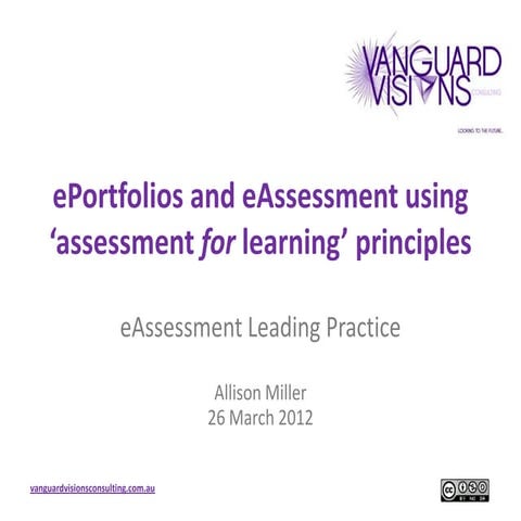 ePortfolios and eAssessment using assessment for learning principles_260312