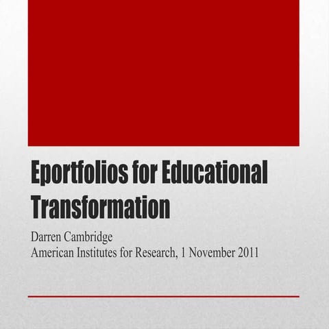 Eportfolios for educational transformation