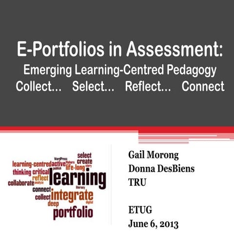 ETUG Spring 2013 - E-Portfolios in Assessment By Gail Morong and Donna Desbien 