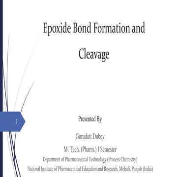 Epoxide bond formation and cleavage