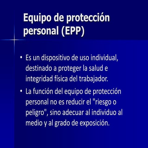 Elementos de Proteccion Personal 
