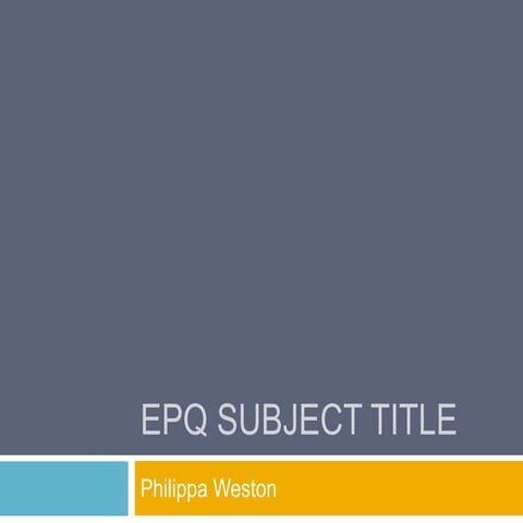 Epq subject title