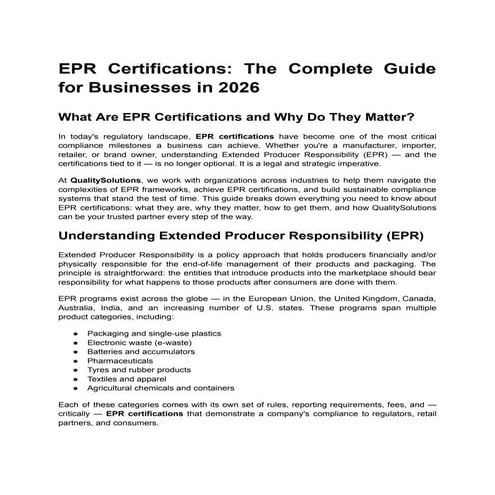 Ppt on extended producer responsibility(epr) | PPT