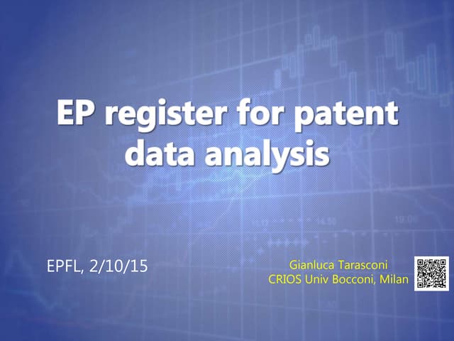 Ep register for patent data analisys