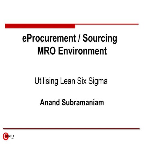 Eprocurement  sourcing   mro environment