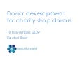 Donor Development for Charity Shop Donors