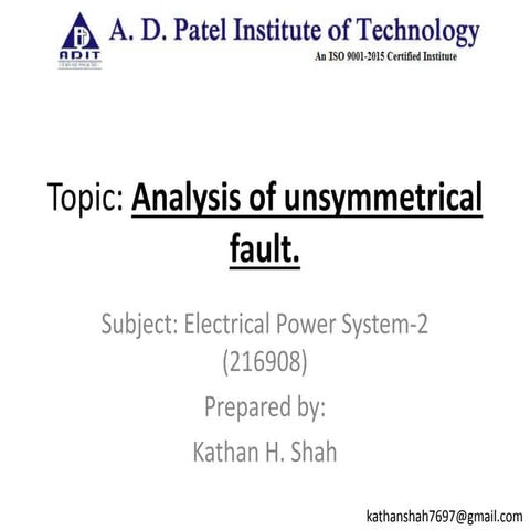 analysis of unsymmetrical faults