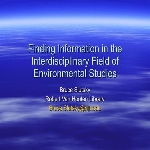 How to Find Information in Environmental Science