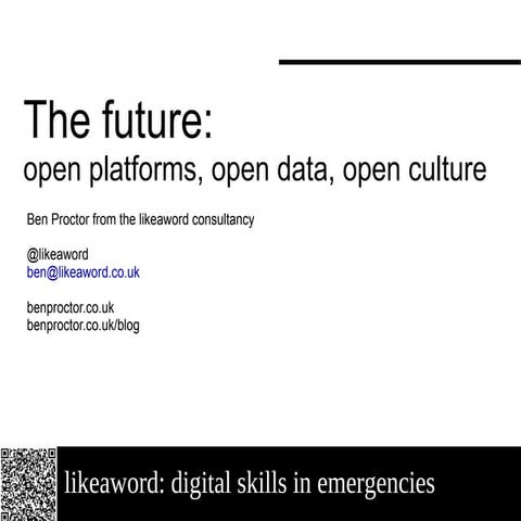 The future: social media and online tech and what it means for emergency plan...