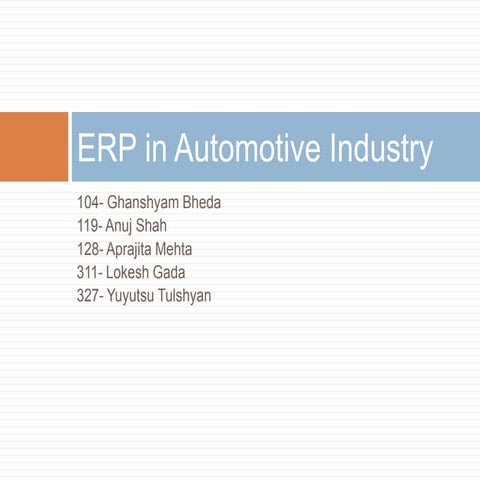 ERP - Automative Industry