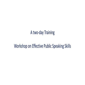 Effective Public Speaking Skills