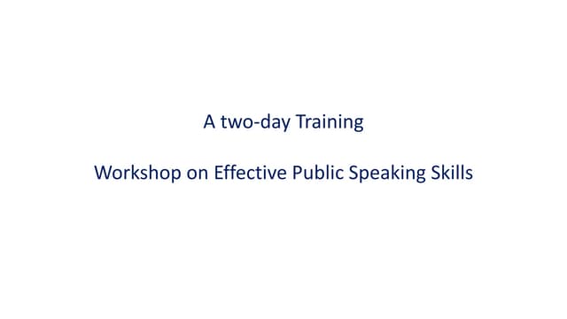 Effective Public Speaking Skills