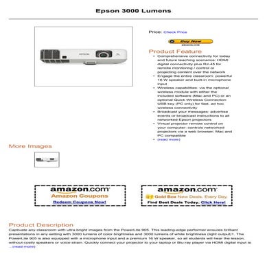 Epson 3000 lumens