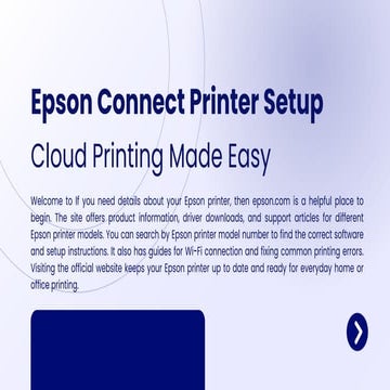 Epson Connect Printer Setup Utility | Setting Up | PPTX