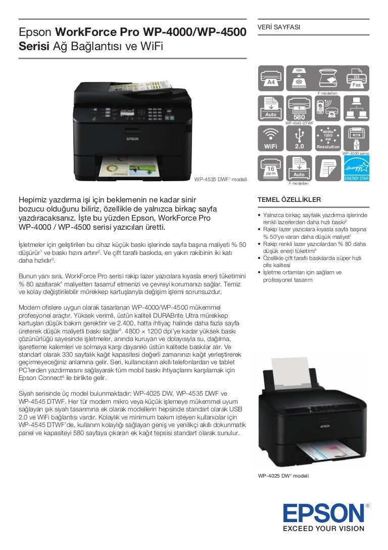Epson workforce pro 4535 dwf