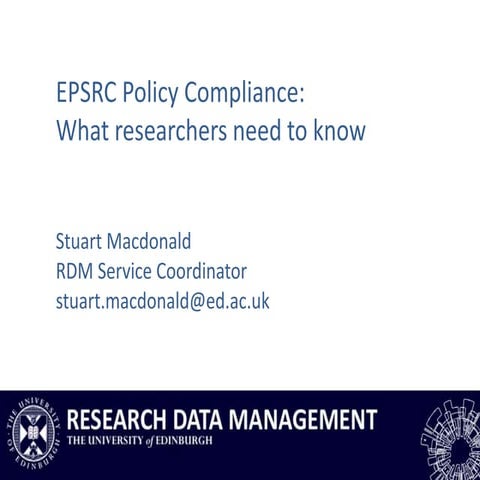 EPSRC Policy Compliance: What researchers need to know