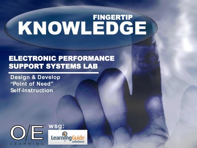 Fingertip Knowledge - Electronic Performance Support Systems