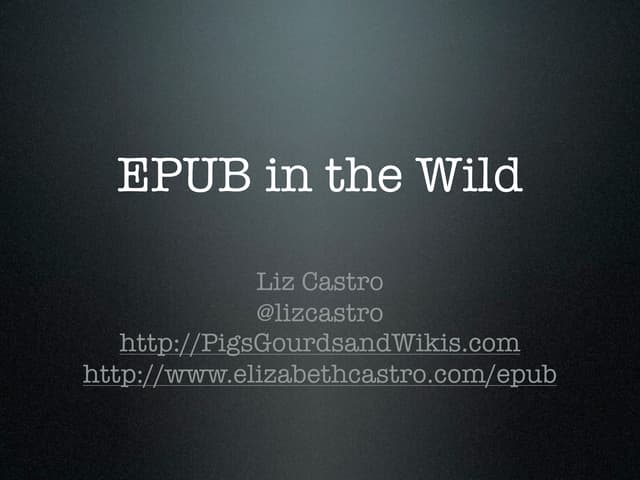Epub in the wild