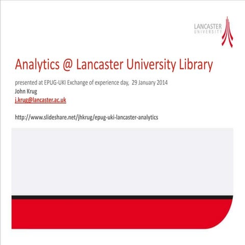 EPUG UKI - Lancaster Analytics