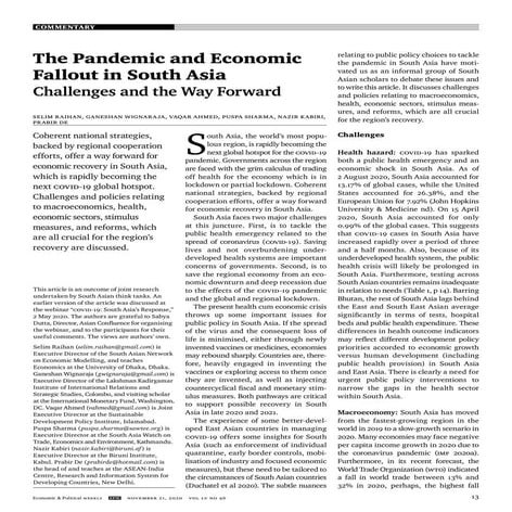 The Pandemic and Economic Fallout | PDF