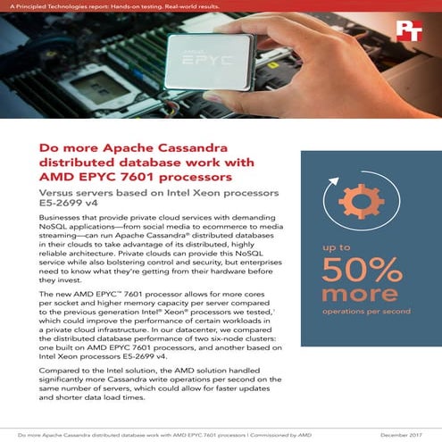 Do more Apache Cassandra distributed database work with AMD EPYC 7601 processors