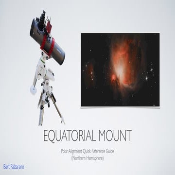Telescope equatorial mount polar alignment quick reference guide