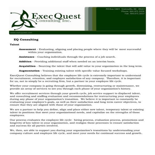 ExecQuest Consulting Services