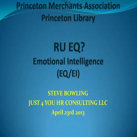 RU EQ? Emotional Intelligence (EQ/EI)