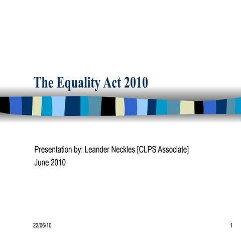 Equality Act 2010 Presentation