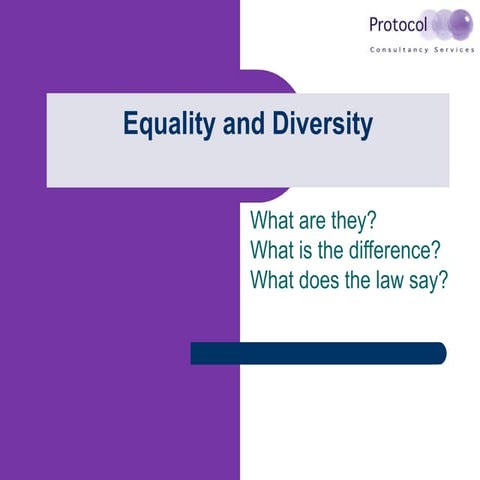 Equality and Diversity Presentation