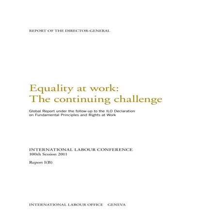 Equality At Work The Contimuing Challenge