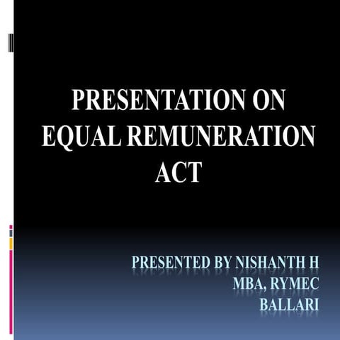 Equal remuneration act