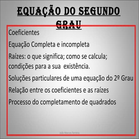 Equação do 2º grau