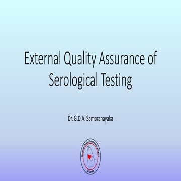 External Quality Assurance of Serological Testing