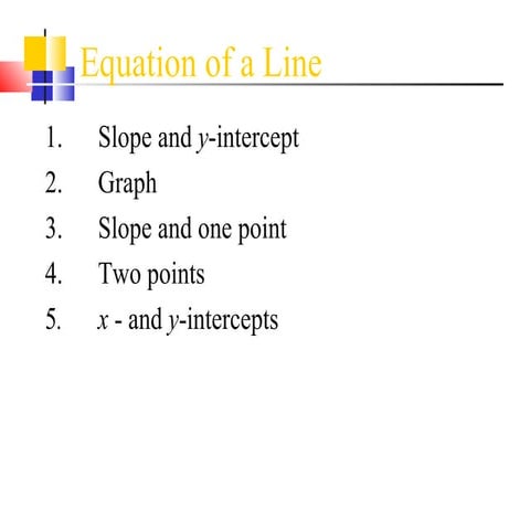 Equation Of A Line | PPT