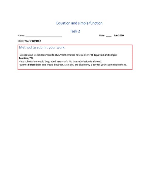 Equation and simple function task 3 | PDF