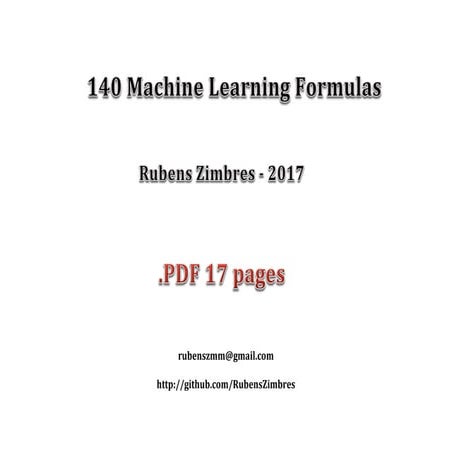 Some Equations for MAchine LEarning