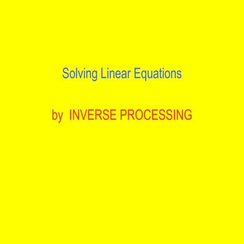 Equations   inverse