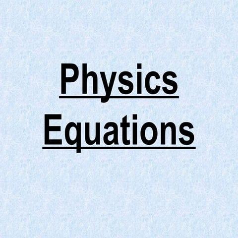 Equations (Physics)