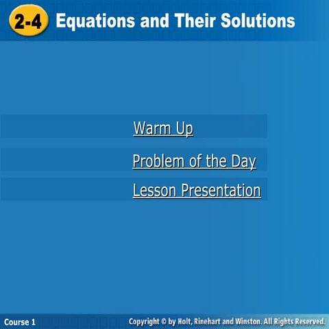 Equations and expressions