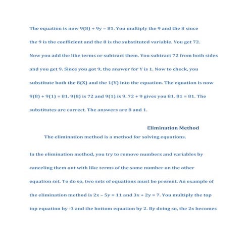 Equations math project