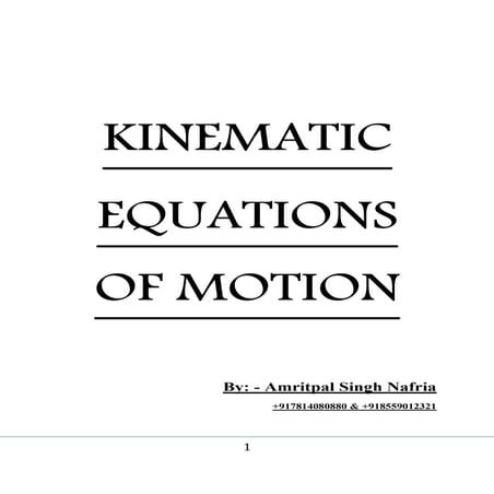 Whole Procedure of Equations of motion.