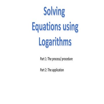 Equation with logs