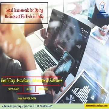Legal Framework for Doing Business of FinTech in India