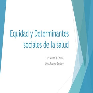 Equidad y determinantes sociales de la salud