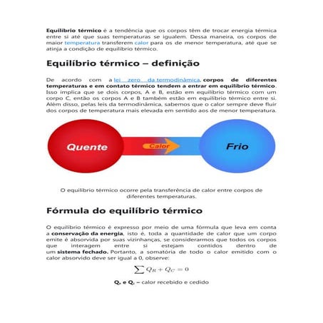 Comprehensive Overview of Thermal Equilibrium and Heat Transfer ...