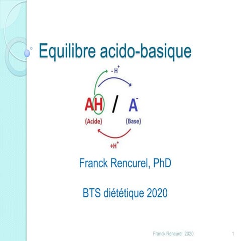 BTS diététique Equilibre acido basique