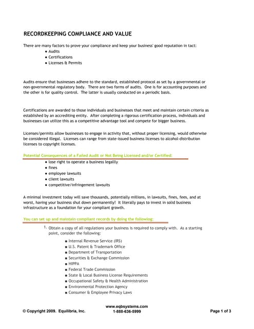 Small Business Records Management 