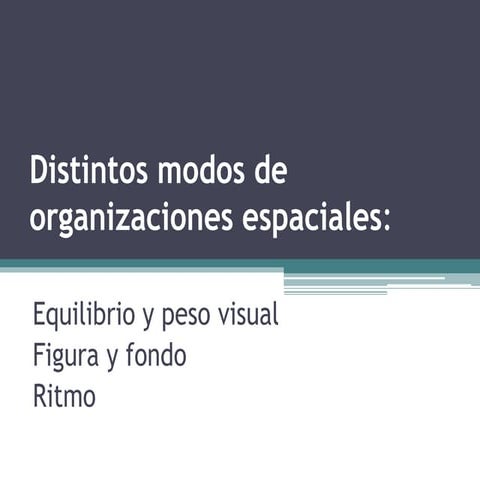 Equilibrio, peso visual, figura fondo, ritmo